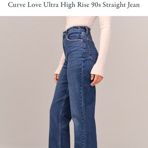 Abercrombie and Fitch Curve Love Ultra High Rise 90s Straight Jean